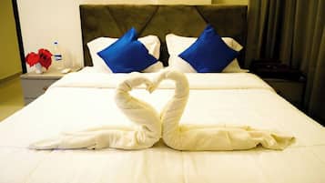 Desk, free WiFi, bed sheets