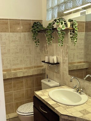 Haartrockner, Handtücher, Seife, Toilettenpapier