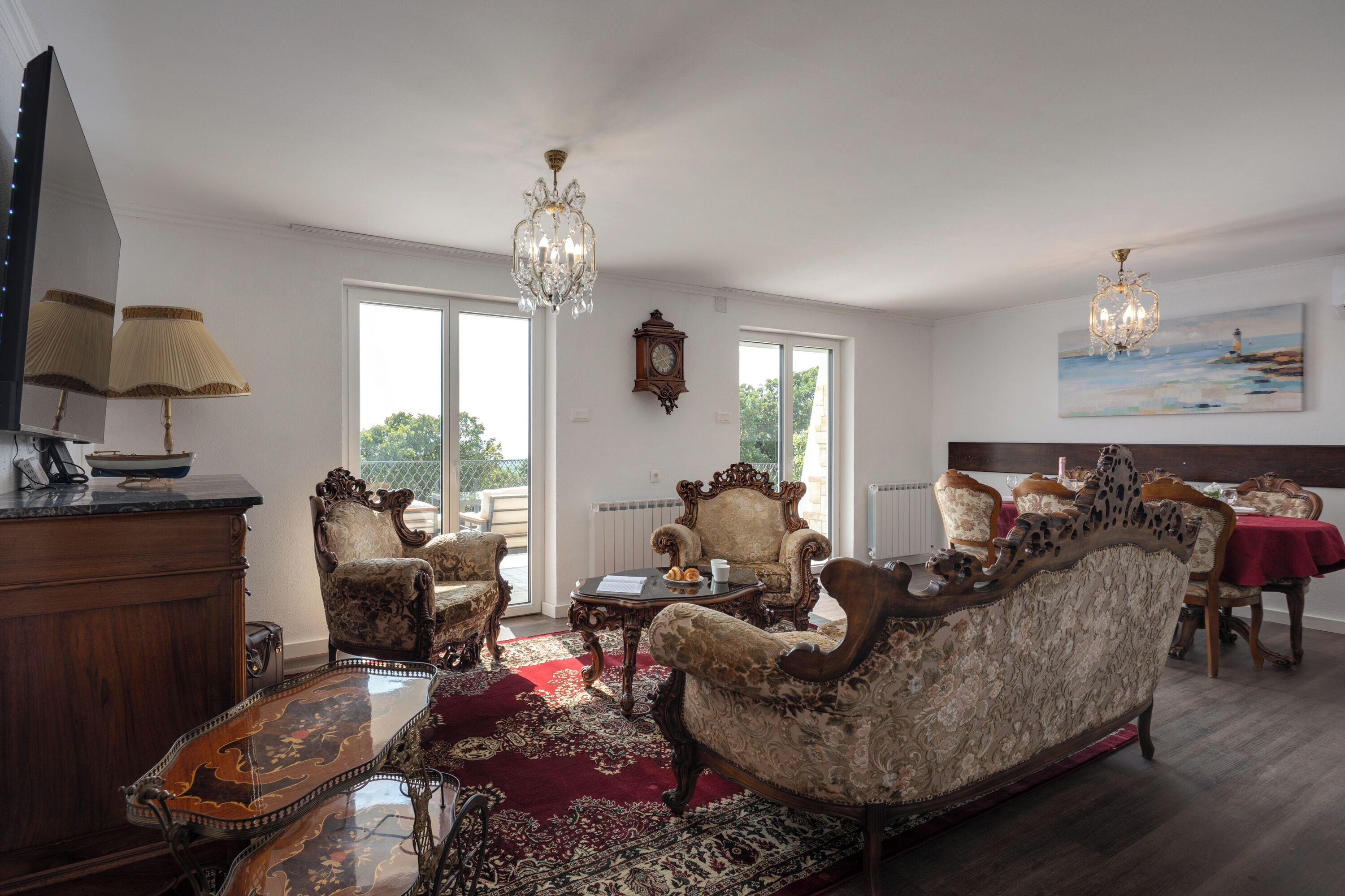 Familienhaus, Mehrere Schlafzimmer, 2 Bäder, Bergseite (Hidden Pool House With Sea View) | Innenbereich