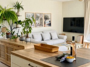 Smart TV, books, stereo - Lorgues: 3-BR house, private pool, A/C & fiber Wi-Fi (Lorgues)