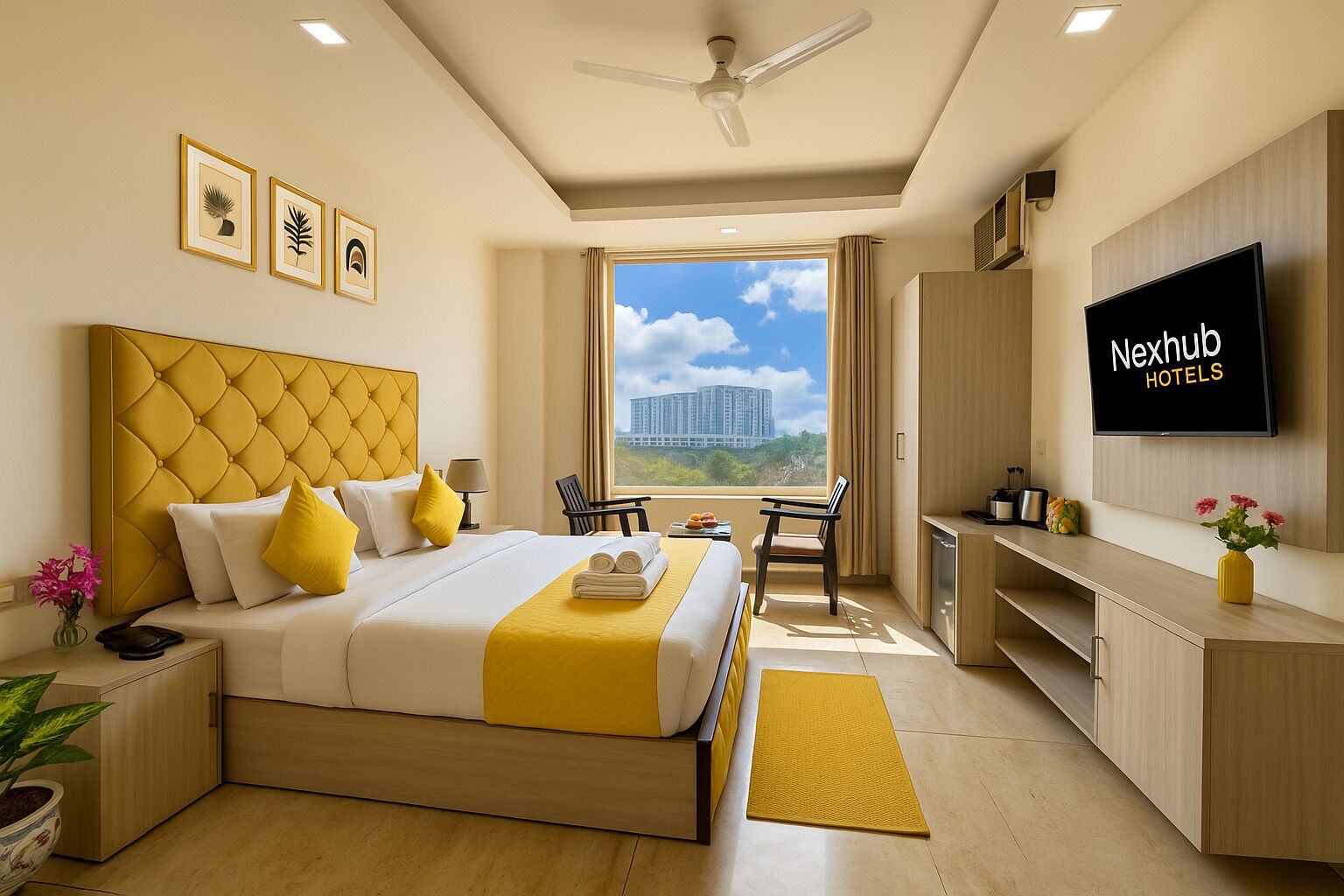 Deluxe Double Room, City View | Minibar, laptop workspace, free WiFi, bed sheets