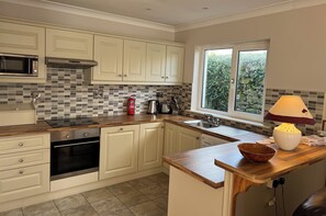 Fridge, microwave, oven, dishwasher - Charming 2-bedroom cottage in Ballyvaughan Village Centre with WiFi (Ballyvaughan)