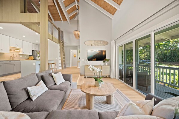 Smart TV, libros y estéreo 