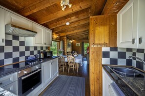 Fridge, microwave, oven, electric kettle
