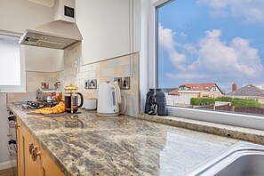 Fridge, microwave, oven, electric kettle