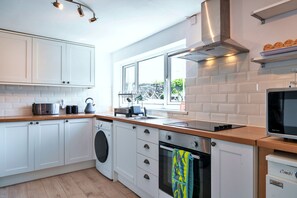 Fridge, microwave, oven, electric kettle