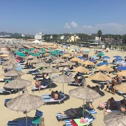 Private beach, sun-loungers, beach umbrellas, beach bar