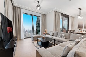 Apartment, 3 Bedrooms, Accessible, Smoking | Living room - Luxurious 3-bedroom Apartment in Downtown Dubai (Dubai)