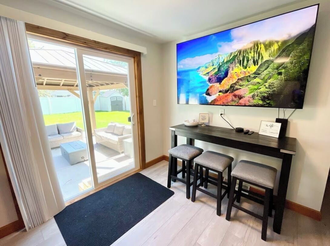 Smart TV, video games, foosball, computer monitors