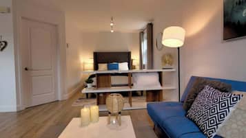 Télévision, cheminée, espaces bureaux