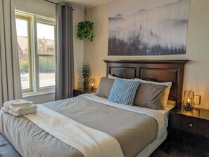 1 غرفة نوم وواي فاي وملاءات أسرّة