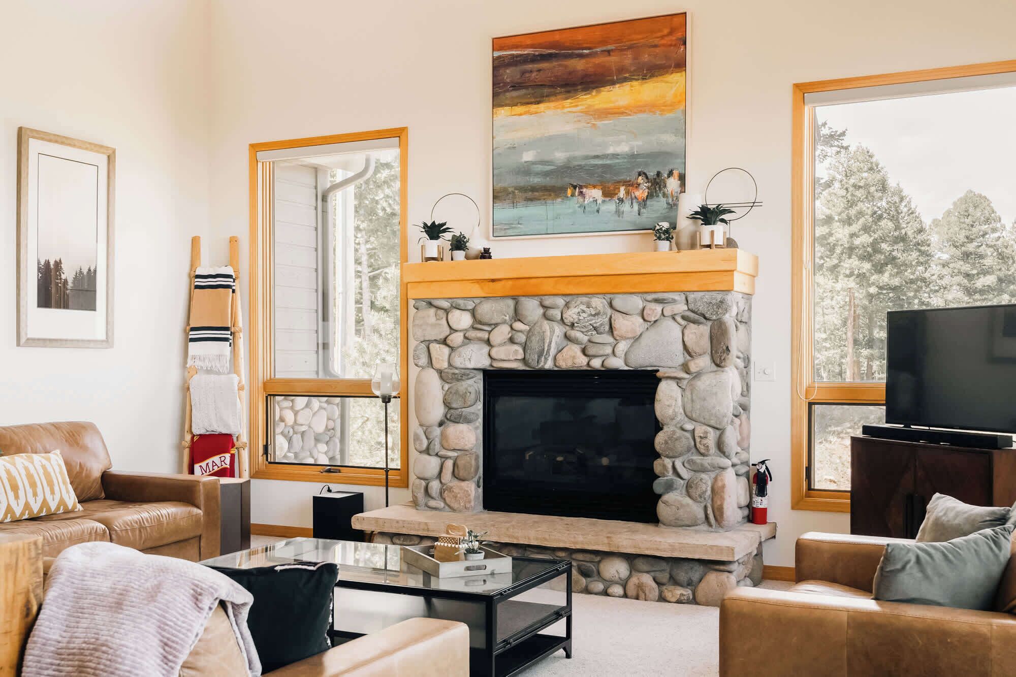 テレビ、暖炉、書斎 / ワークスペース