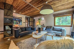 TV, fireplace, offices