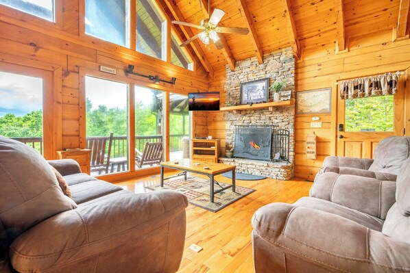 TV, fireplace, DVD player