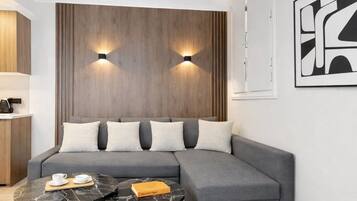 Studio, Courtyard View | Living area | 80-cm Smart TV with digital channels