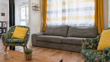 Classic House, Courtyard View | Living area | 80-cm flat-screen TV with digital channels, video game console, Netflix