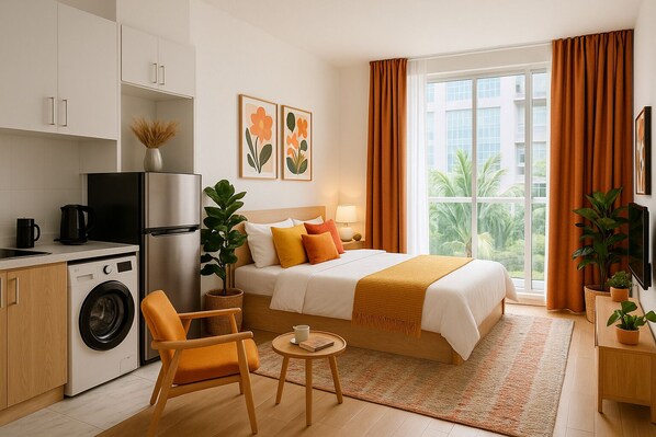 1 chambre, fer et planche à repasser, Wi-Fi, literie fournie