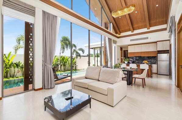 Villa, 3 Bedrooms, Non Smoking, Private Pool | Living area | LCD TV
