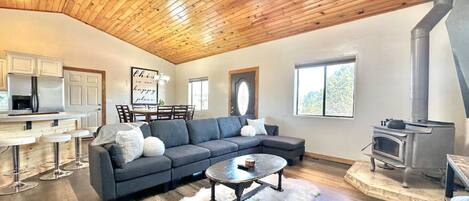 Smart TV, fireplace, video games, books