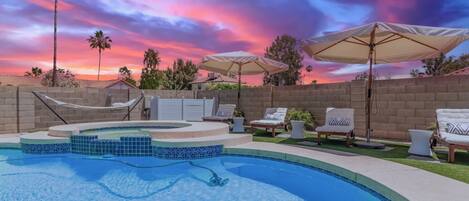 Outdoor pool, a heated pool