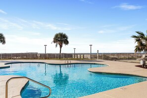 Indoor pool, outdoor pool - Snowbird Haven: Affordable 1BR Beachfront Condo + Monthly Discounts (Gulf Shores)