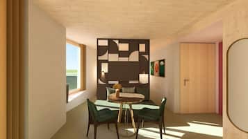Modern Studio with Balcony | Oleskelualue | Lämmitetyt lattiat