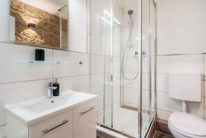 Hair dryer, soap, toilet paper