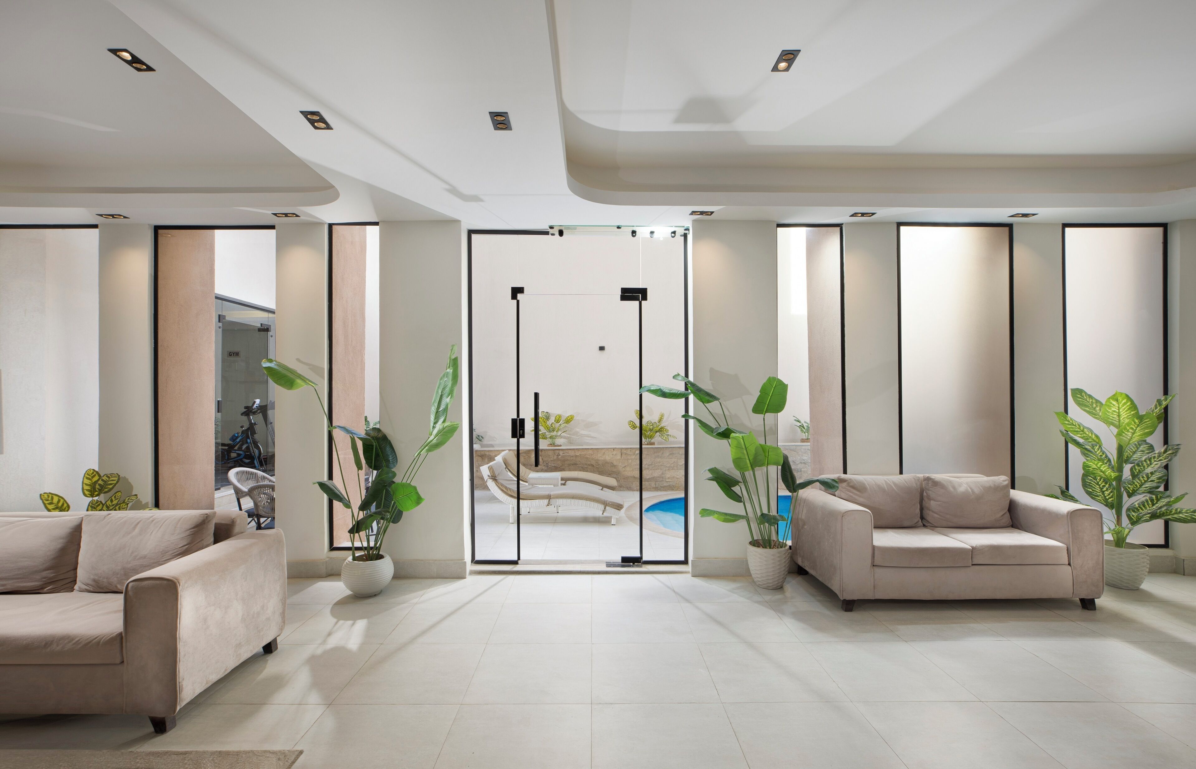 Área de estar no saguão