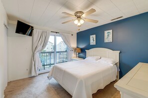 2 bedrooms, iron/ironing board, internet