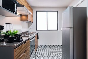 Microwave, oven, coffee/tea maker, toaster