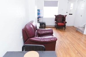 TV connectée, cheminée, livres
