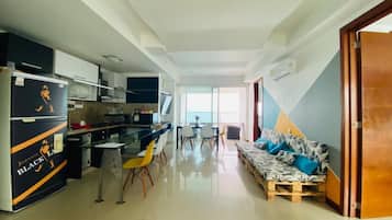 Apartament Deluxe, vistes a la platja | Cuina privada