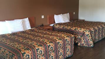 Desk, laptop workspace, free WiFi, bed sheets