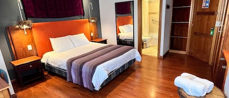 Hypo-allergenic bedding, desk, laptop workspace, free WiFi