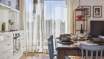 Coffee/tea maker, microwave, oven, stovetop