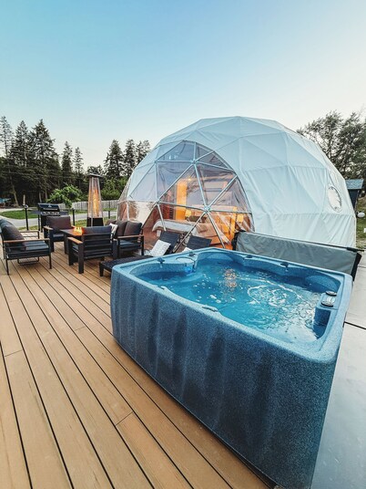 Lux Glacier Dome•Hot Tub•Sauna•Walk 2 FlatheadLake•45 mins from Glacier