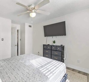 1 bedroom, iron/ironing board, travel crib, WiFi