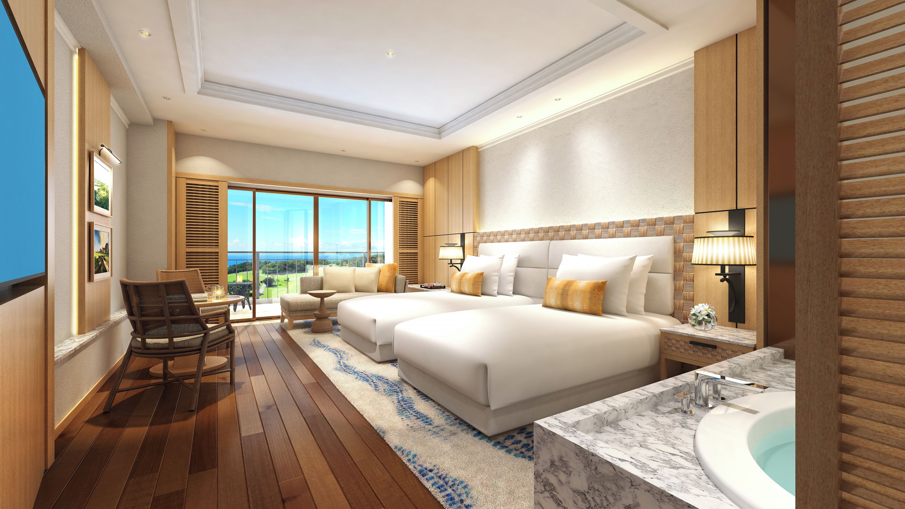 デラックス 4 人部屋 禁煙 | セーフティボックス (室内)、アイロン / アイロン台、WiFi (無料)、ベッドシーツ