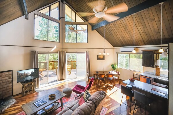 Smart-TV, Kamin, Bücher