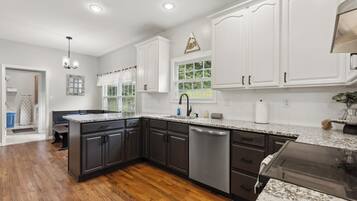 Microwave, oven, stovetop, dishwasher