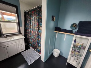 Towels, soap, toilet paper