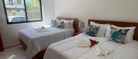 2 bedrooms, iron/ironing board, WiFi, bed sheets