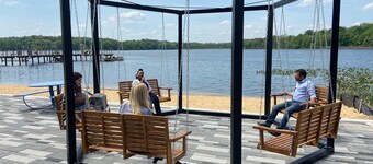 Sleeps 18 • Indoor Sports Court + Hot Tub • In Cass Near Stone Lake & Notre Dame