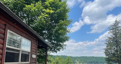 The Perch- Cliffside cabin with dock overlooking Black Lake