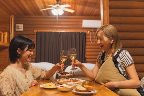 You can enjoy BBQ even on rainy days A log cabin  / Chichibu-gun Saitama