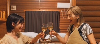 You can enjoy BBQ even on rainy days A log cabin  / Chichibu-gun Saitama