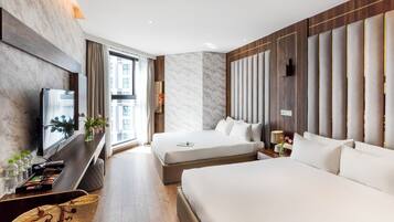 Quadruple Room, Garden View | In-room safe, individually furnished, blackout curtains, soundproofing