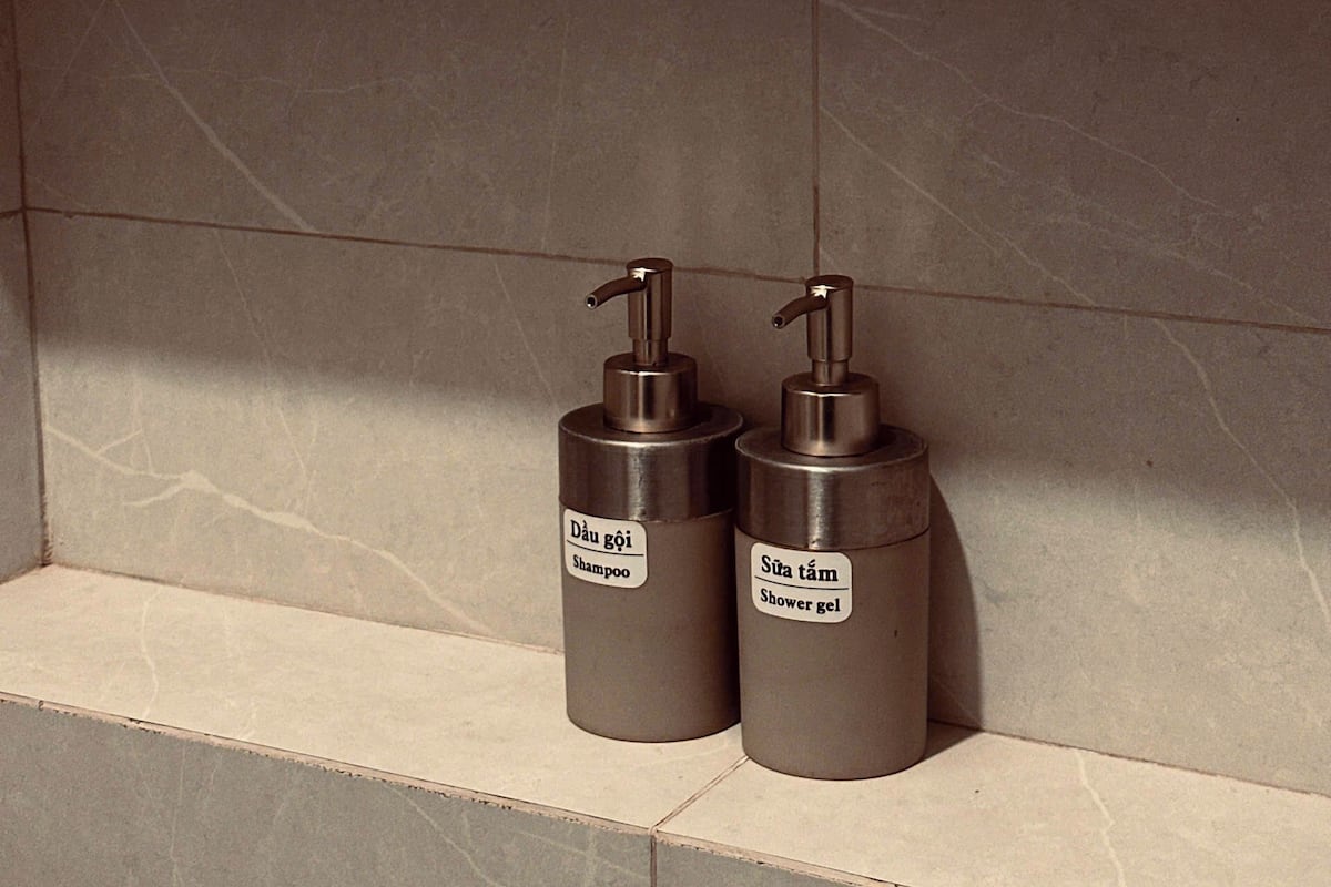 Double Room | Bathroom | Shower, hair dryer, towels, soap