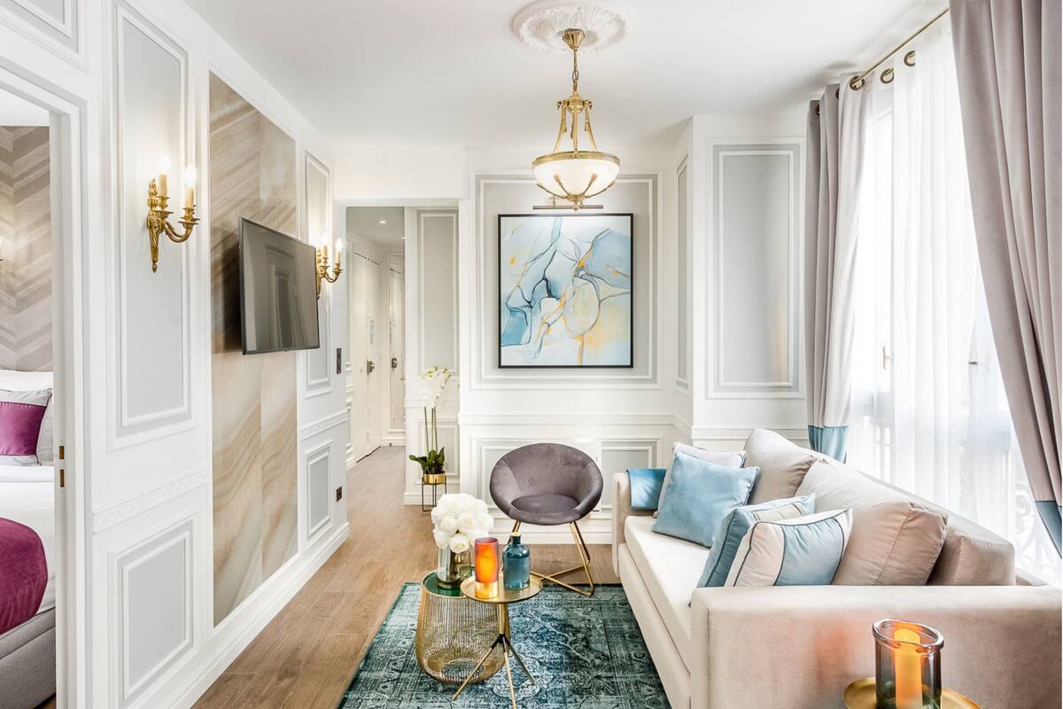 Apartamento, vista para a cidade | Área de estar