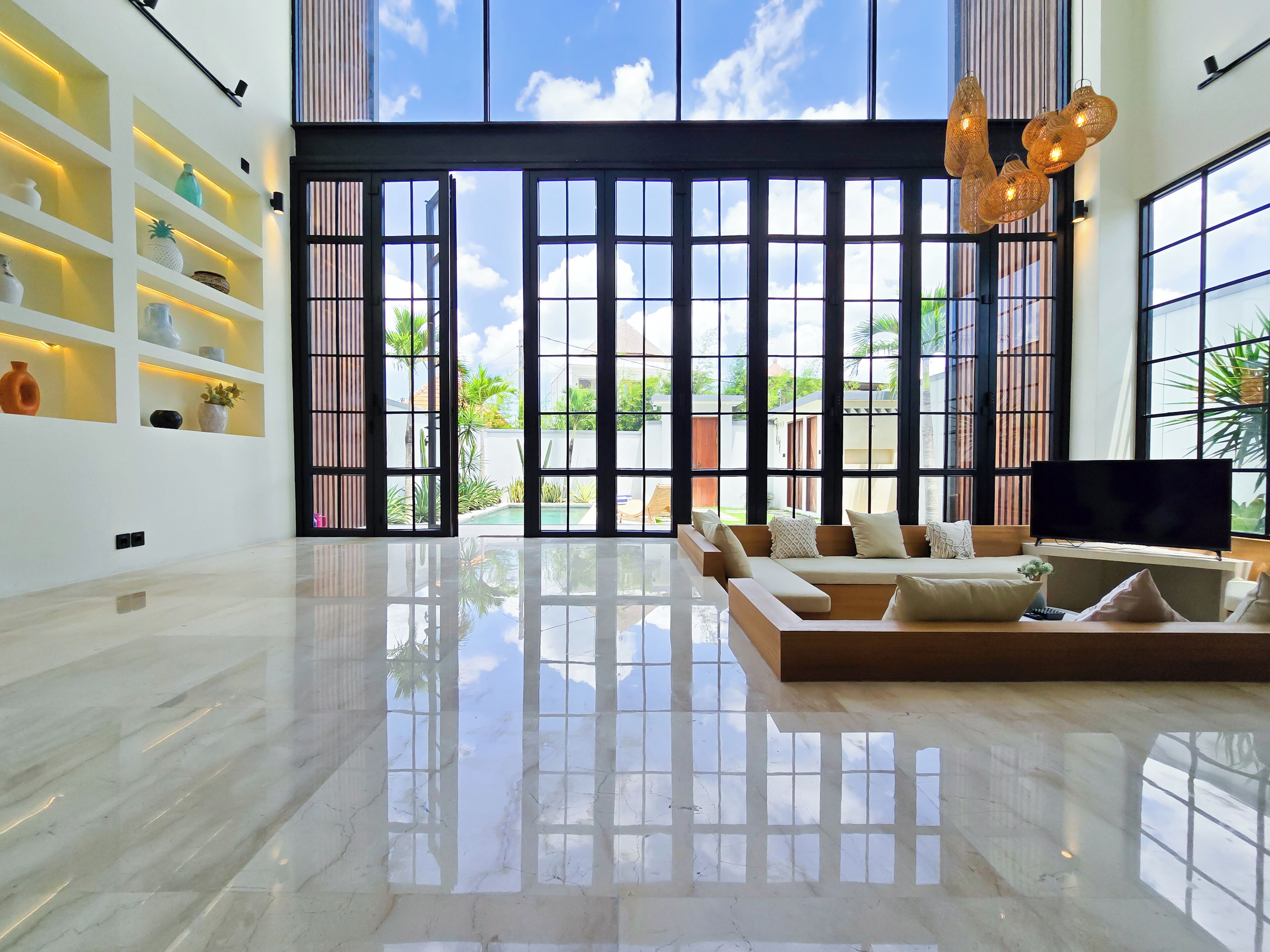 Villa, Pool View | Living area | Flat-screen TV